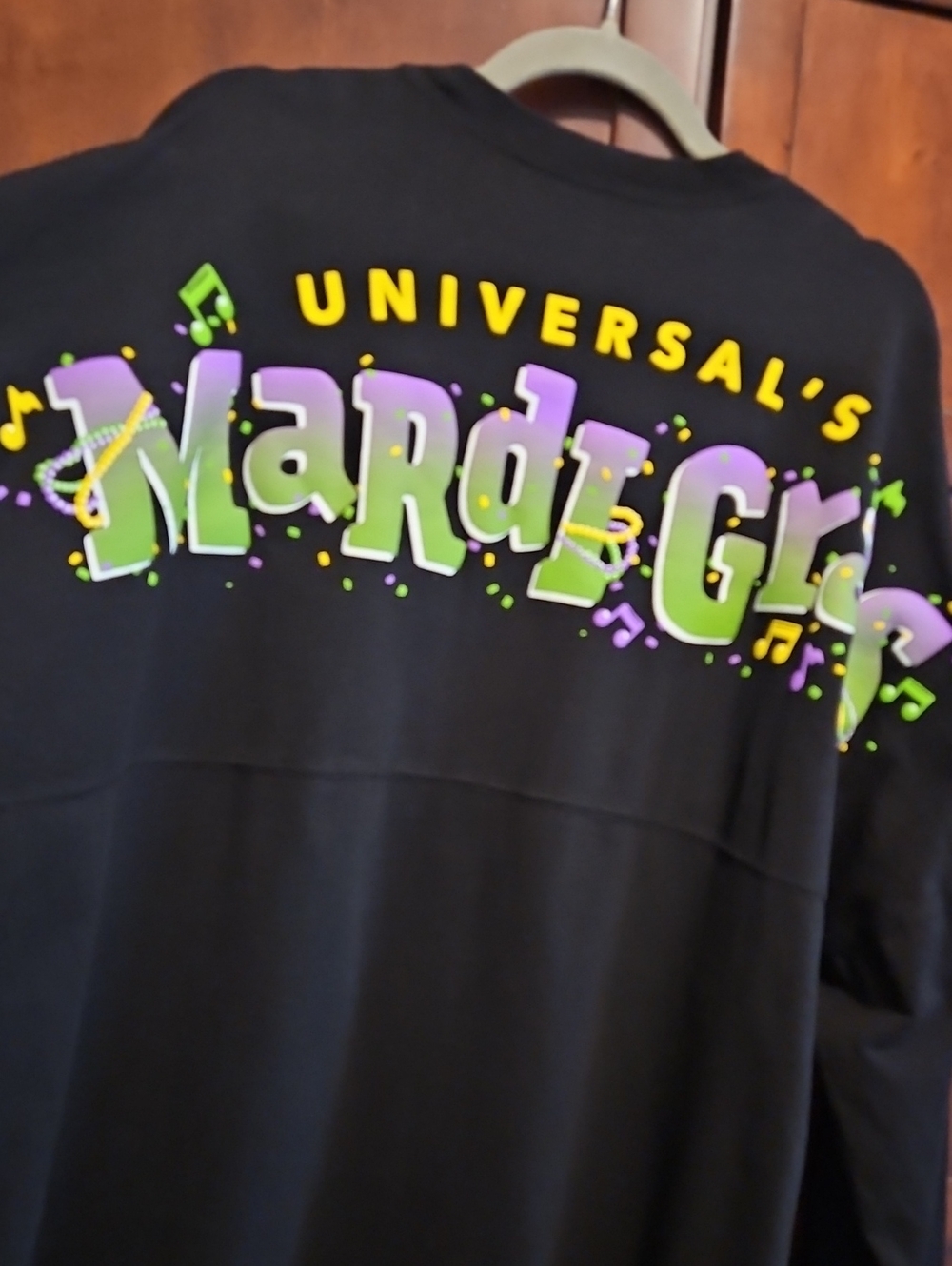 Universal Studios Spirit Jersey Mardi Gras, 100% Cotton, Black, Size XXL